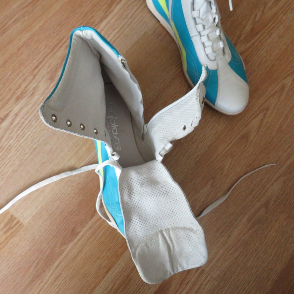 Byblos 616 Blue Leather Karate Boxing Women’s Lace Zipper Italy Unisex Shoes 37 - Picture 11 of 11